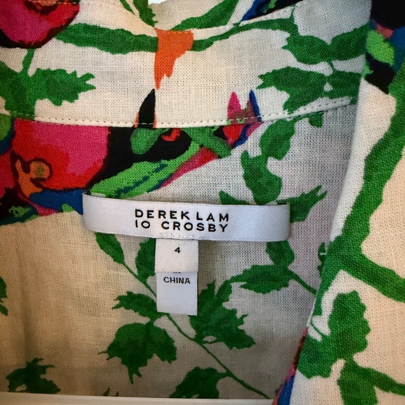 Derek Lam 10 Crosby Tropical Utility Shirtdress Size 4 - Picture 4 of 8